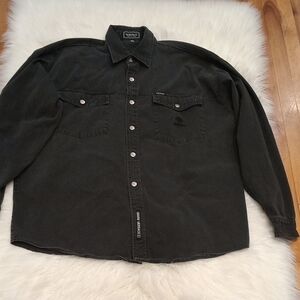 Auth Vtg Versace Jeans Couture Black Denim Shirt